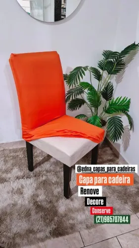 Capa de cadeira, de malha.