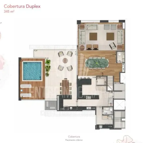 Cobertura Duplex no Bougainville 345m2