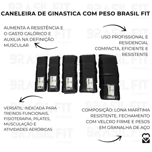 Caneleira de Ginastica com Peso Brasil Fit 7kg 