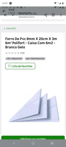 Forro PVC novo, Vendo caixa fechada<br>Retirar na carijos santo And