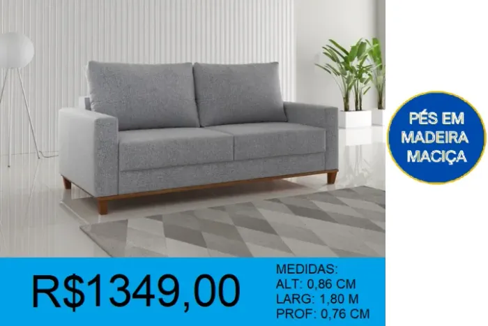 Sofá living de 1.80 compre hoje e receba em até 72h 