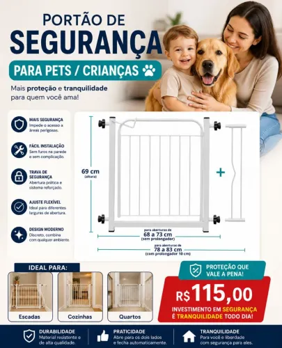 ? PORTÃO DE SEGURANÇA PARA PETS E CRIANÇAS ?