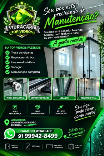 Box blindex vidro temperado vidraçaria top vidros