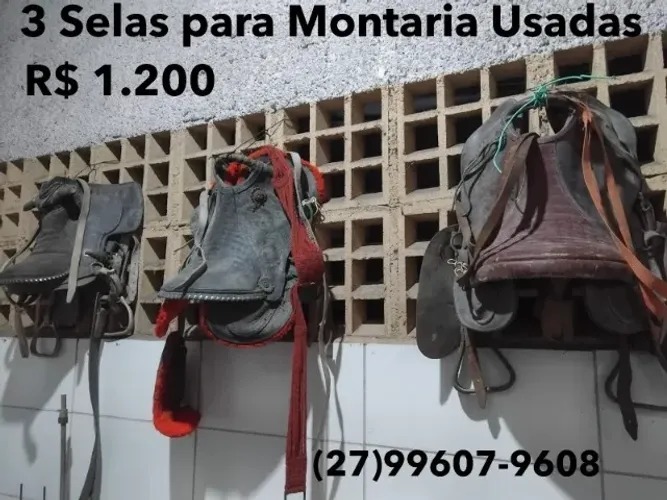 3 Selas para montaria usadas