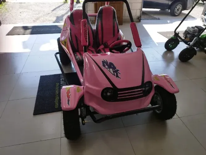 mini buggy alongado partida eletrica rosa