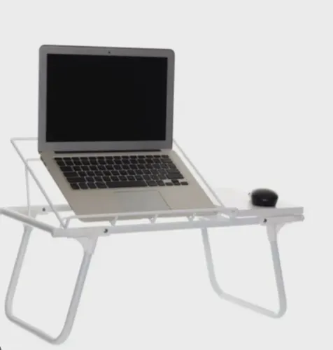 Mesa Branca de Colo Dobrável para Notebook Aramado c/ Suporte p/ Mouse