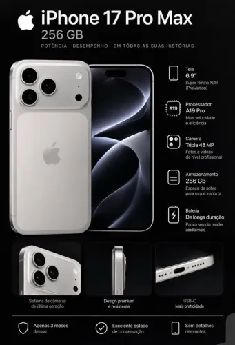 VENDO OU TROCO IPHONE 17 PRO MAX 256gb