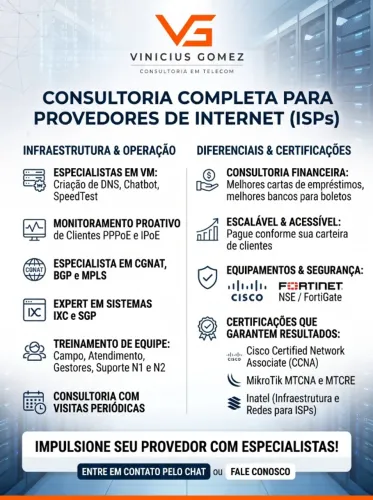 Consultoria Especializada em Telecom e Redes para Provedores (ISP)