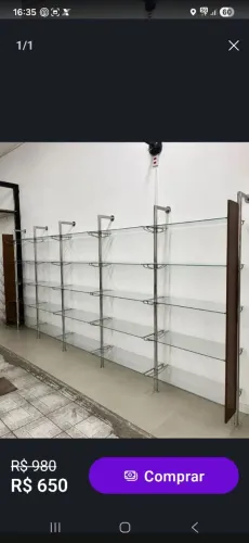Prateleira de vidro 