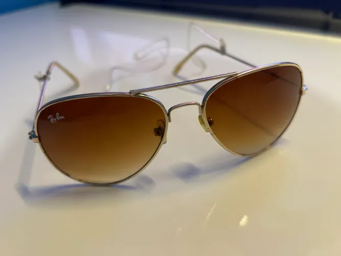 Rayban óculos aviador marrom dourado unissex