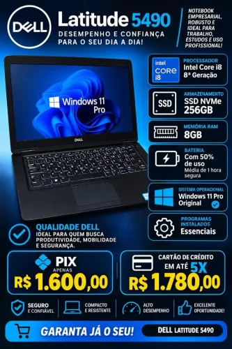 Notebook Dell Latitude 5490 | SSD 256GB