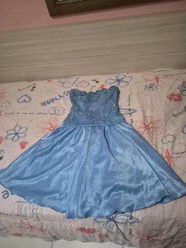 VESTIDO MIDI DE FESTA AZUL