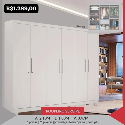 GUARDA ROUPA DE CASAL ROUPEIRO SERGIPE