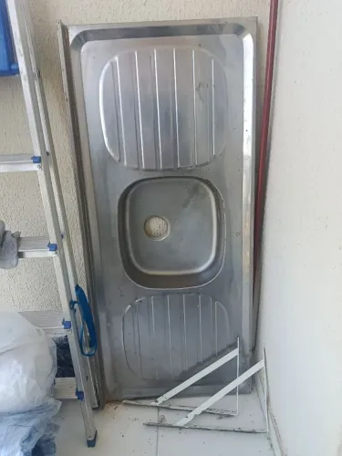 Pia inox + cantoneiras