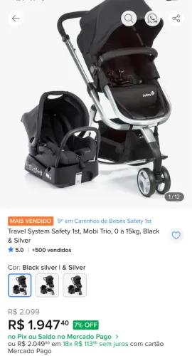 Bebê conforto + carrinho de bebê kit