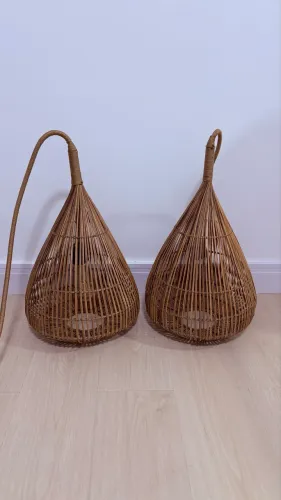 Pendente de rattan artesanato - o par 