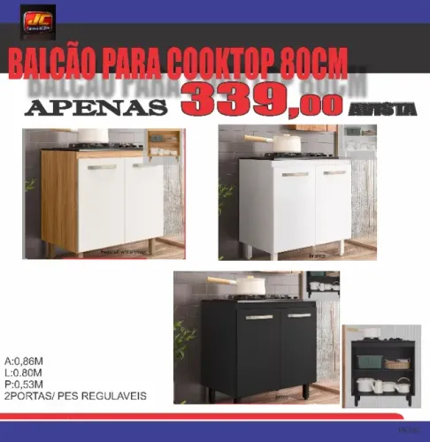 BALCÃO PARA COOKTOP 80CM