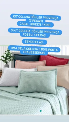 SUPER PROMOÇÃO -KIT COLCHA DÖHLER PROVENÇA (3 PEÇAS) CASAL /QUEEN / KING 