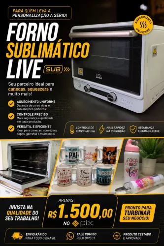 Forno para sublimação 40L Livesub