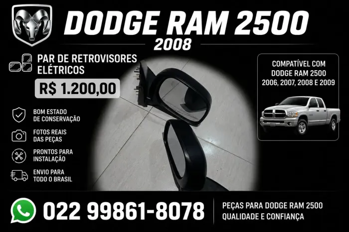 Par retrovisores dodge ram 2500 2008
