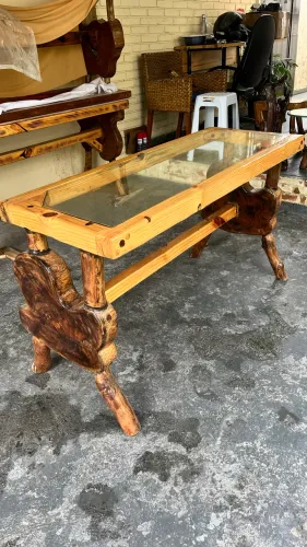 Mesa De Madeira Recuperada Rústica Artesanal