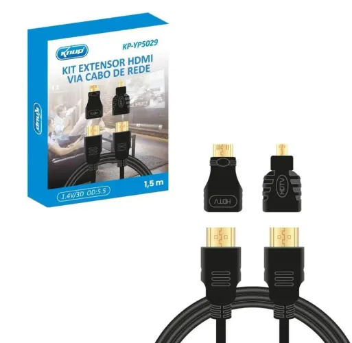 Kit Extensores HDMI 3 em 1 mini em micro HDMI - Novo