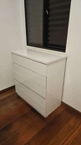 Cômoda Branca 5 Gavetas para Quarto