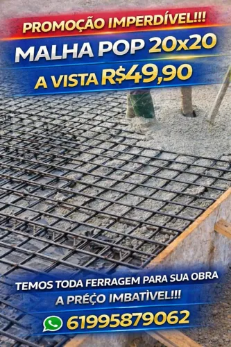 Preço imperdível MALHA POP 20x20 a vista apenas R$49,90