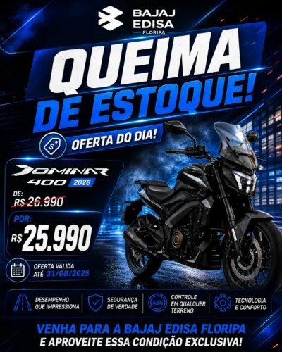 DOMINAR 400 - 0km - S/ Entrada - 1 Parcela pra OUTUBRO !! * Bonus R$ 1.000
