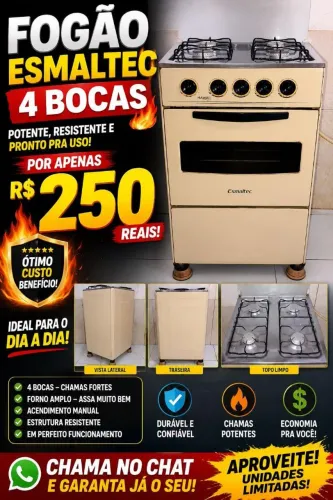Fogão esmaltec 4 bocas 