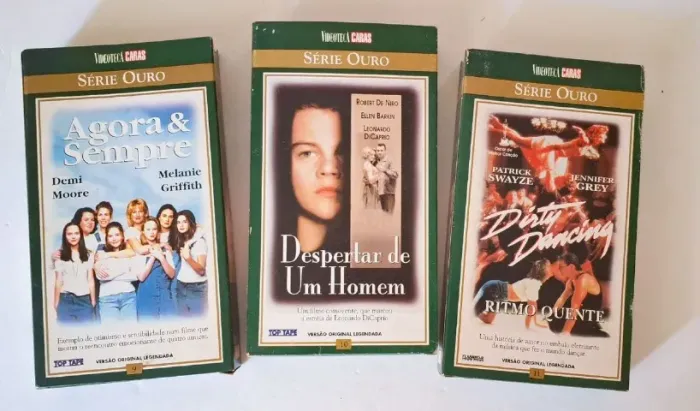 LOte 6 fitas vhs coleção CARAs série ouro e videoteca