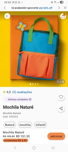 Mochila Naturé nova