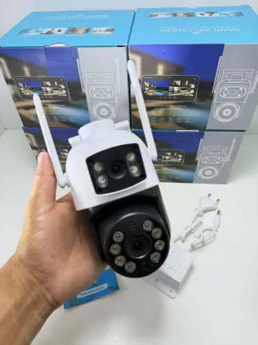 Câmera Wi-fi Externa lente Dupla Wi-fi 360° graus 