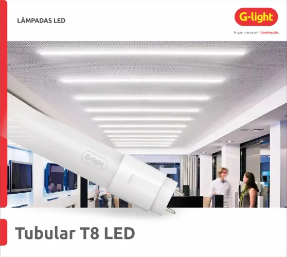 Lâmpada tubular led T8 g-ligth 18 unidades 