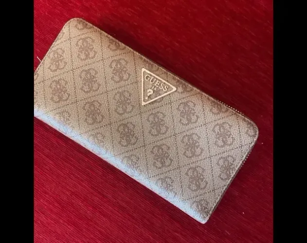 carteira guess monograma bege