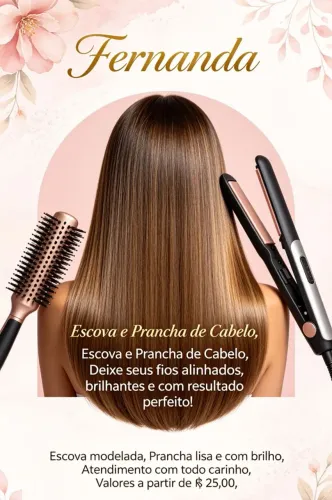 Escova e prancha a domicílio 