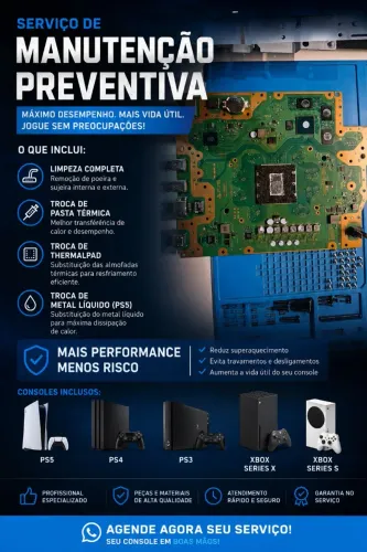 Manutenção Preventiva PS5/PS4/XBOX SERIES S/X