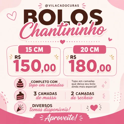 Bolo / bolo decorado/bolo chantininho/ bolo temático