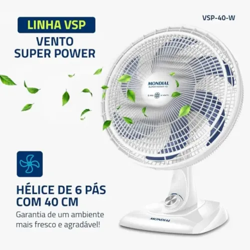 Ventilador MONDIAL 40cm branco 110V VSP-40-W 40CM Super Power Lacrado