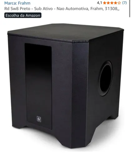 Subwofer Rd Sw8 Preto - Sub Ativo Frahm, 31308