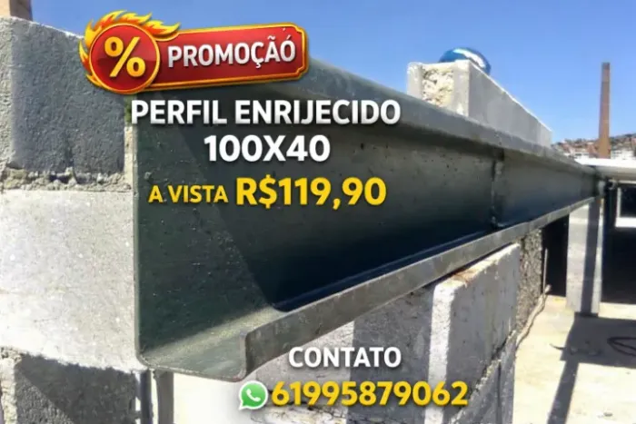 Construa seu telhado c/ economia e qualidade = perfil 100x40 #14 a vista R$119,90