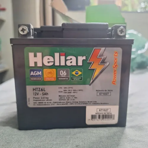 Bateria Heliar HTZ6L - AGM - 12V 5Ah - Honda CG 160