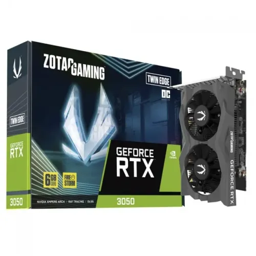 Placa de Video Zotac RTX 3050 Twin Edge 6GB OC, GDDR6 - novo, pronta entrega