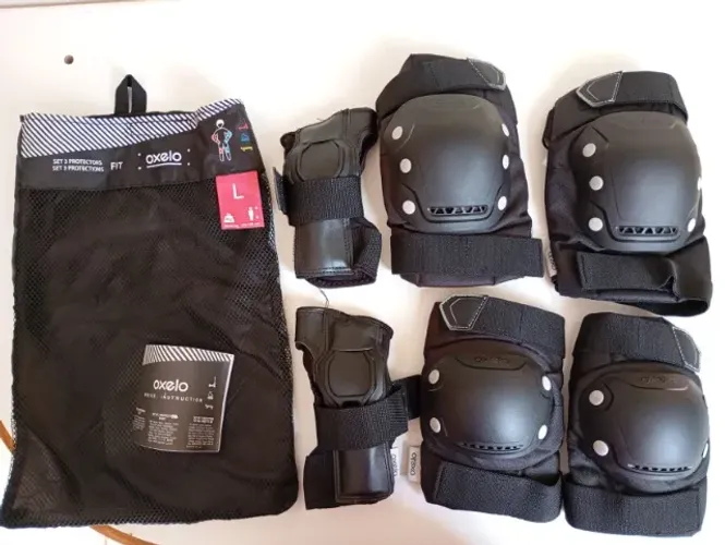 Kit de Proteção FIT500 Oxelo Decathlon (Preto, G, NOVO)