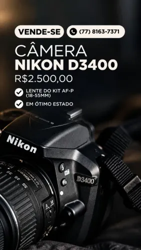 CÂMERA FOTOGRÁFICA NIKON D3400