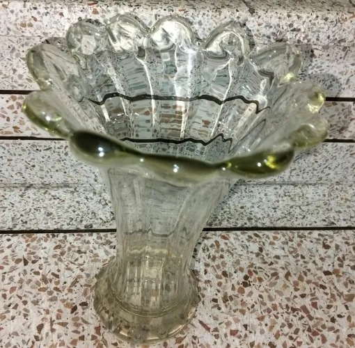 Vaso Floreira Vidro Artístico Tipo Murano Vintage 21cm Impecável