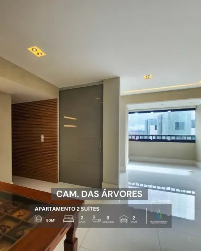 APARTAMEMNTO NORTE/SUL 80m² 2 SUÍTES CLOSET VARANDA 2 VAGAS INFRA VENDE CAMINHO DAS ÁRVORE