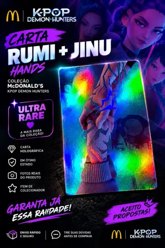 Carta Rumi e Jinu KPop Demon Hunters McDonald's Ultra Rare