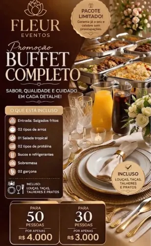 Buffet para eventos ( casamentos, 15 anos , aniversários comemorações em geral )