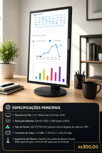 Monitor Led IPS 22" - HDMI